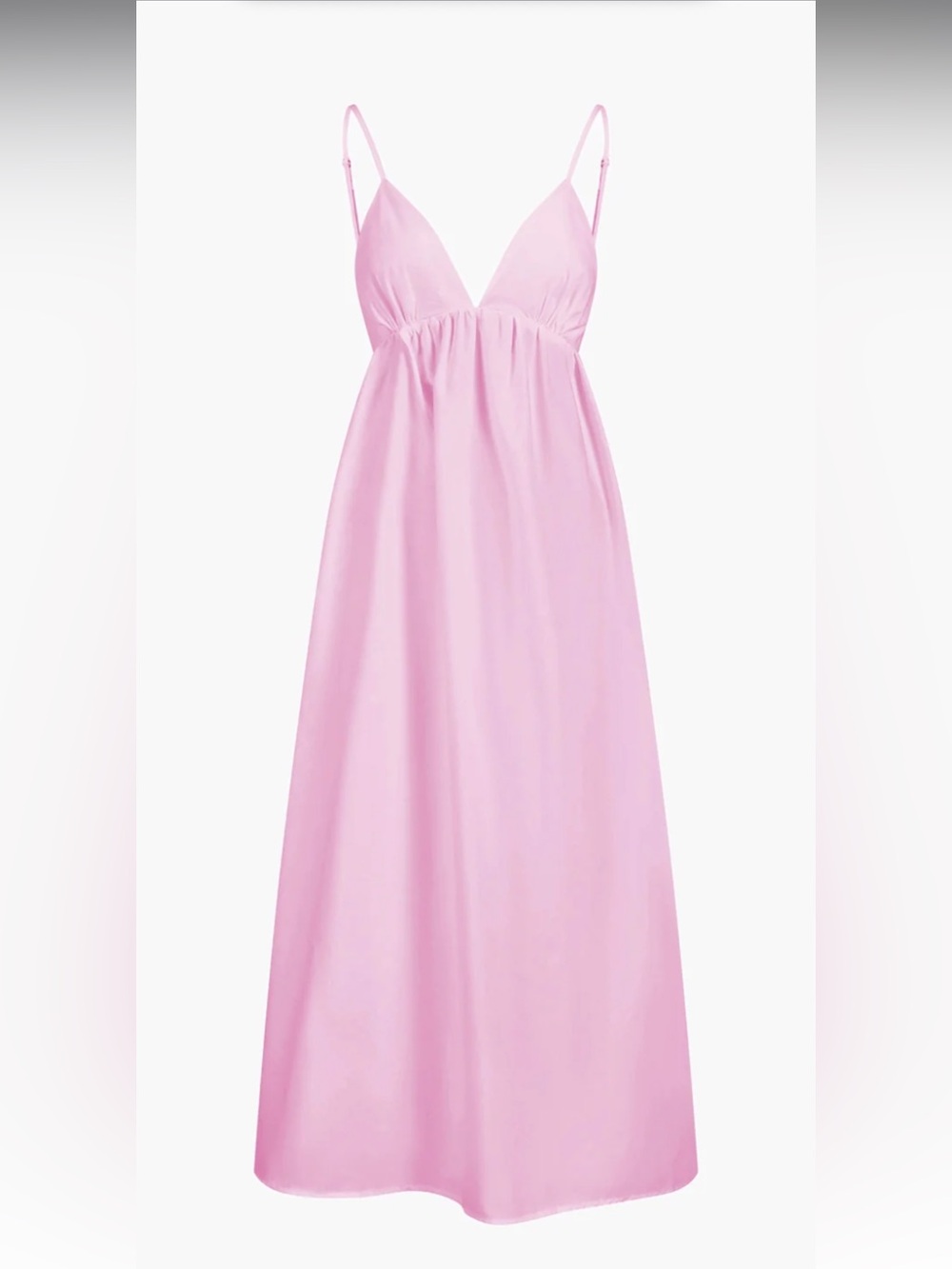 Commense Pink Maxi Cotton Dress with Adjustable Straps